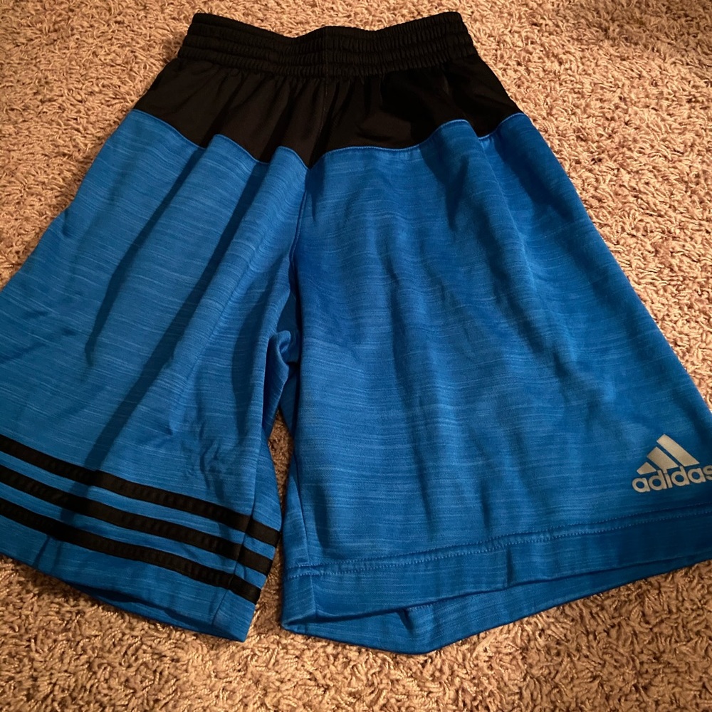 Blue adidas boys athletic shorts